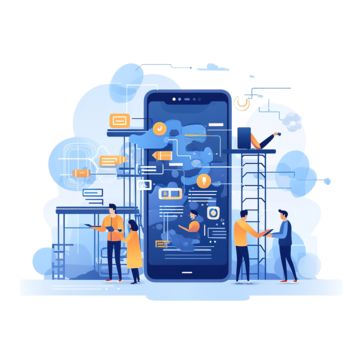 desenvolvedores criando aplicativos móveis e trabalhando juntos em um conceito de tecnologia e comunicação de interface de usuário png , aplicativo, o negócio, finança png imagem para download gratuito